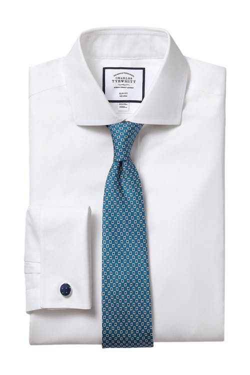 CHARLES TYRWHITT CHARLES TYRWHITT NON-IRON TWILL CUTAWAY SLIM FIT SHIRT DOUBLE CUFF