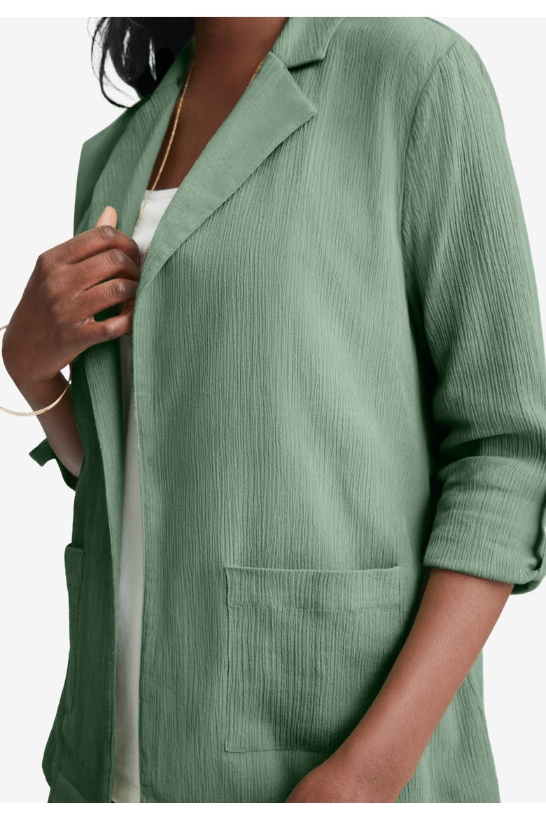 Gauze Blazer, Alternate, color, DEEP DUSK