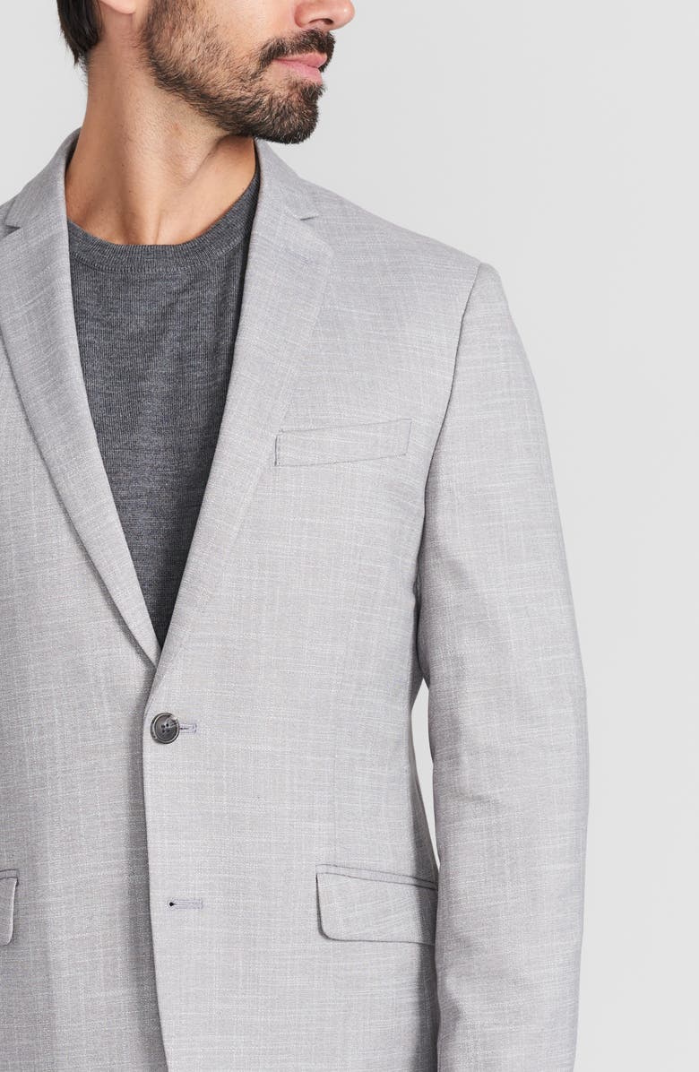 SAVILE ROW CO Grey Textured Notch Lapel Sport Coat, Alternate, color, Grey