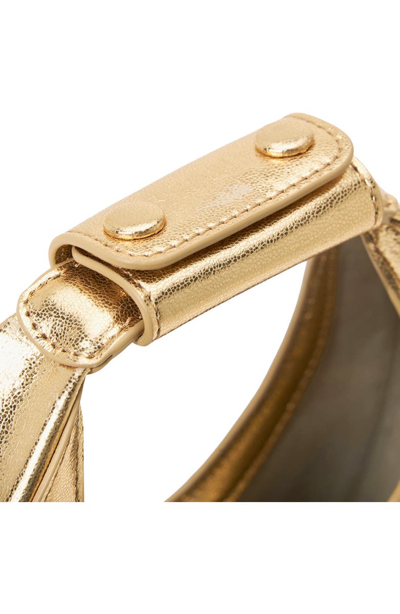 STAUD Good Night Metallic Leather Top Handle Moon Bag, Alternate, color, Gold