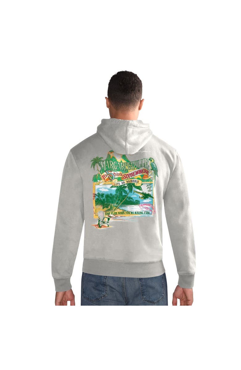 Margaritaville Men's Margaritaville Gray Las Vegas Raiders Time Flies Garment Dyed Pullover Hoodie, Alternate, color, Gray