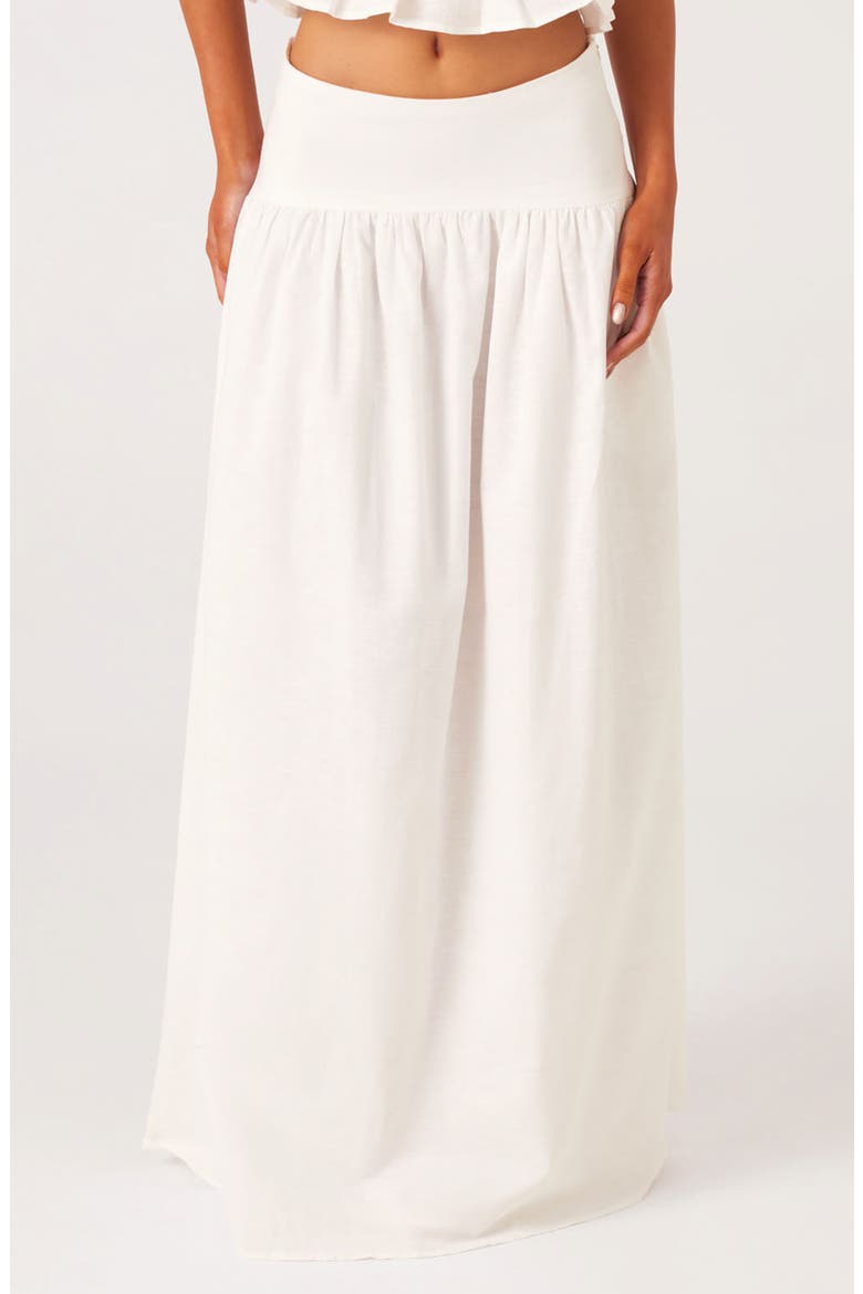 Nesa Linen & Cotton Blend Maxi Skirt, Main, color, WHITE