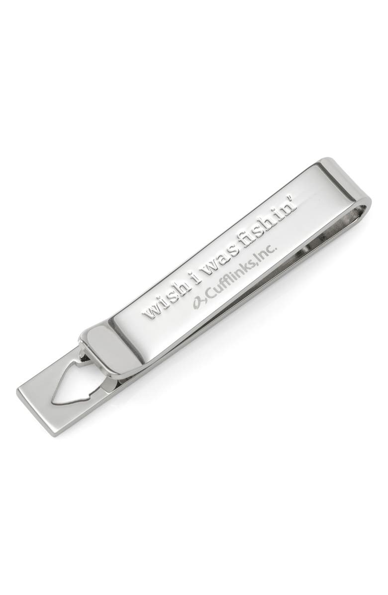 Cufflinks, Inc. Fishing Tie Bar, Alternate, color, Silver