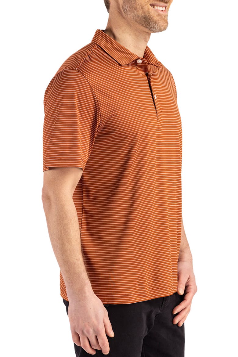 Forge Fine Line Stripe Recycled Blend Polo, Alternate, color, TEXAS ORANGE/WHITE