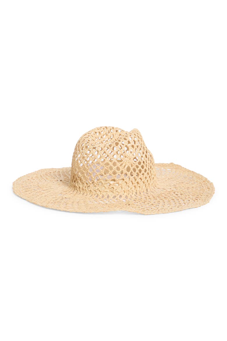 Floral Crochet Cowboy Hat, Alternate, color, NATURAL