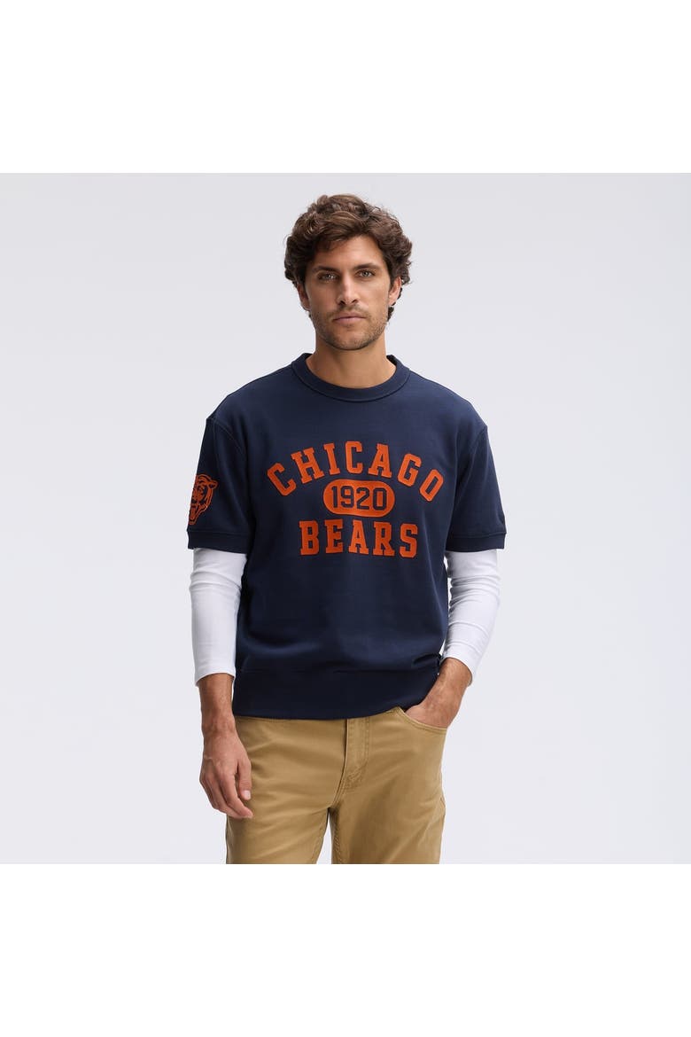 Navy Chicago Bears IconicFleece Short Sleeve Sweatshirt, Main, color, Navy