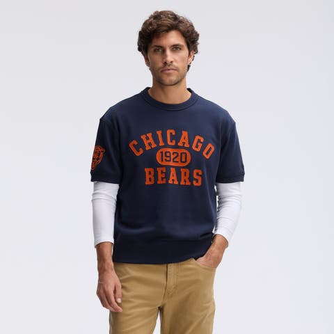 Navy Chicago Bears IconicFleece Short Sleeve Sweatshirt
