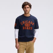 FANATICS Navy Chicago Bears IconicFleece Short Sleeve Sweatshirt