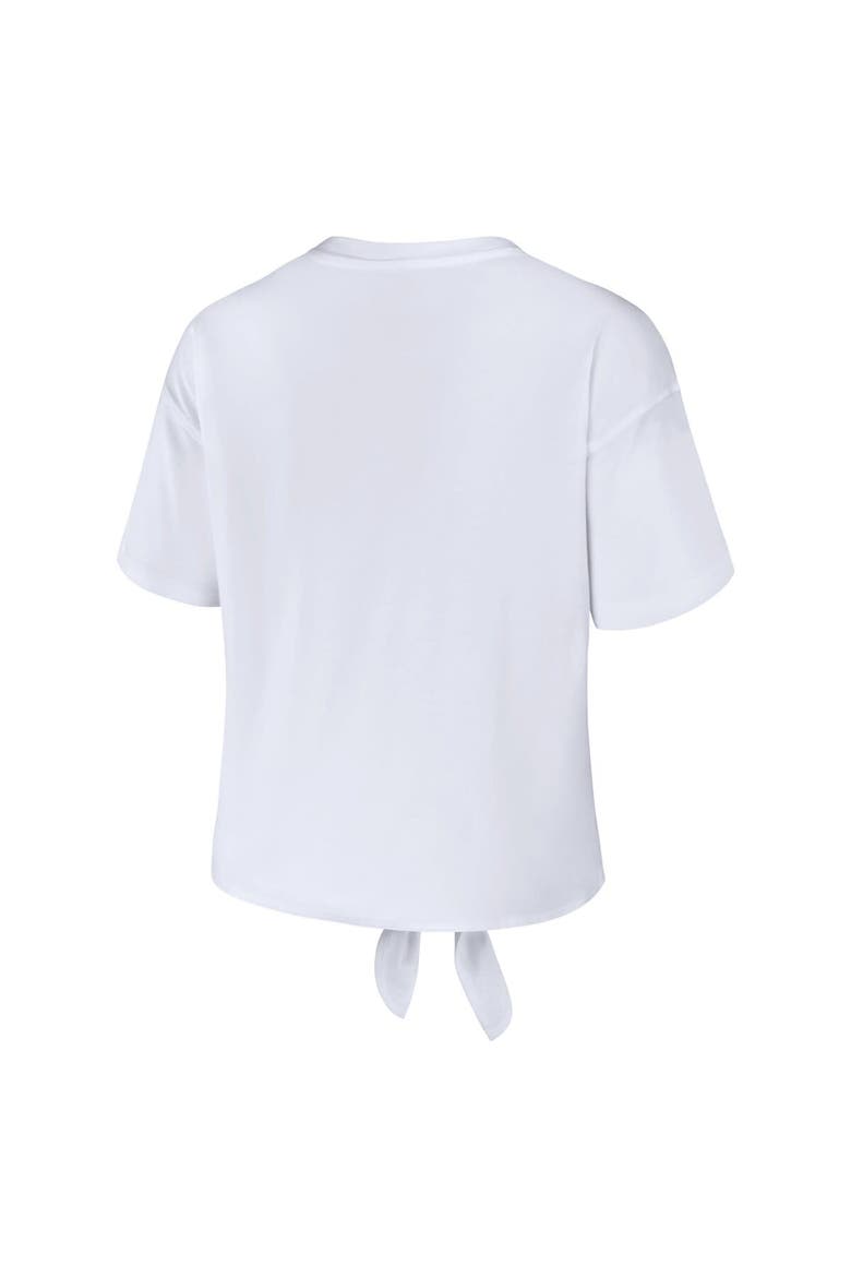 Women's WEAR by Erin Andrews White Washington Capitals Front Knot T-Shirt, Alternate, color, White