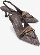 Prologue Shoes Osca Pointed Toe Buckled Slingback Pump