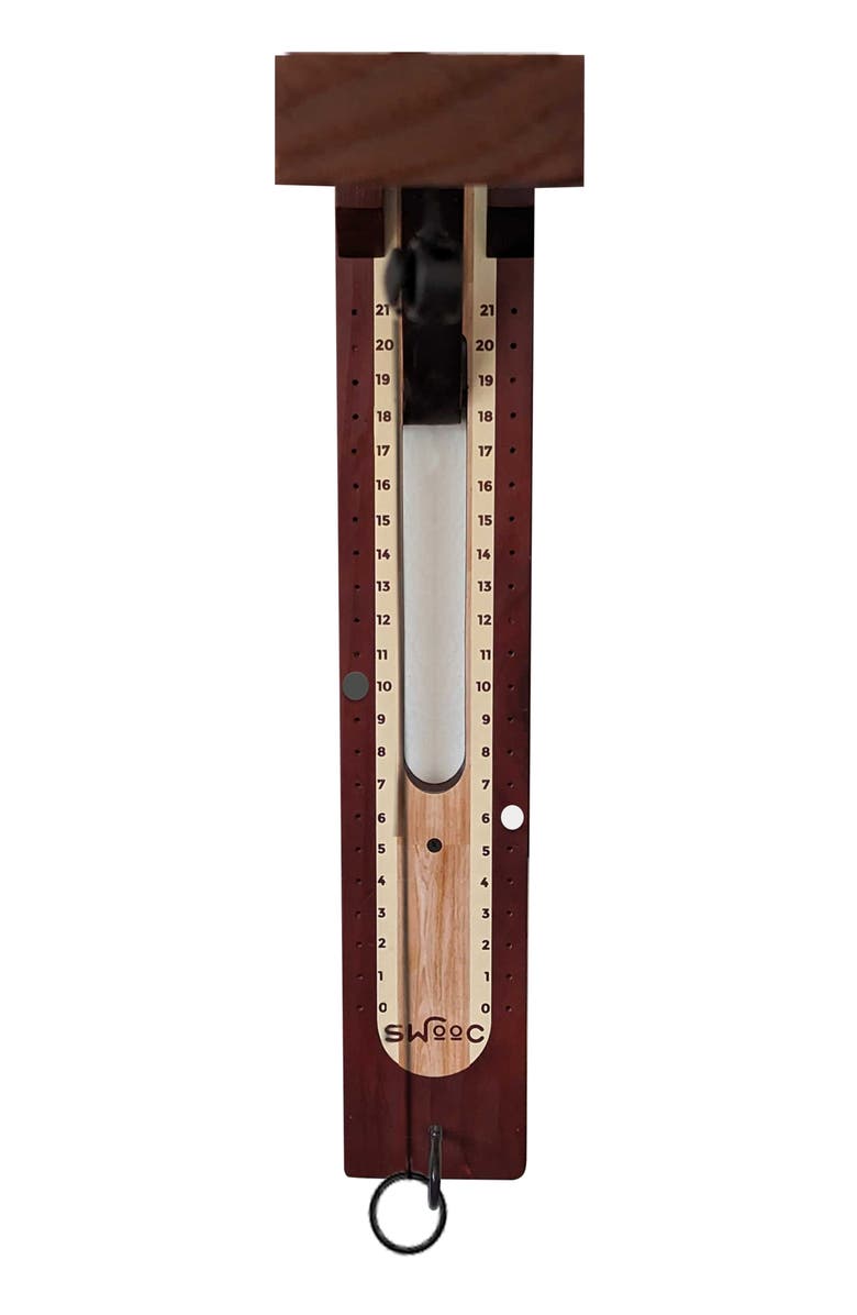 Swooc Games Hook And Ring Game | Wall Mounted Modern Design, Alternate, color, Brown