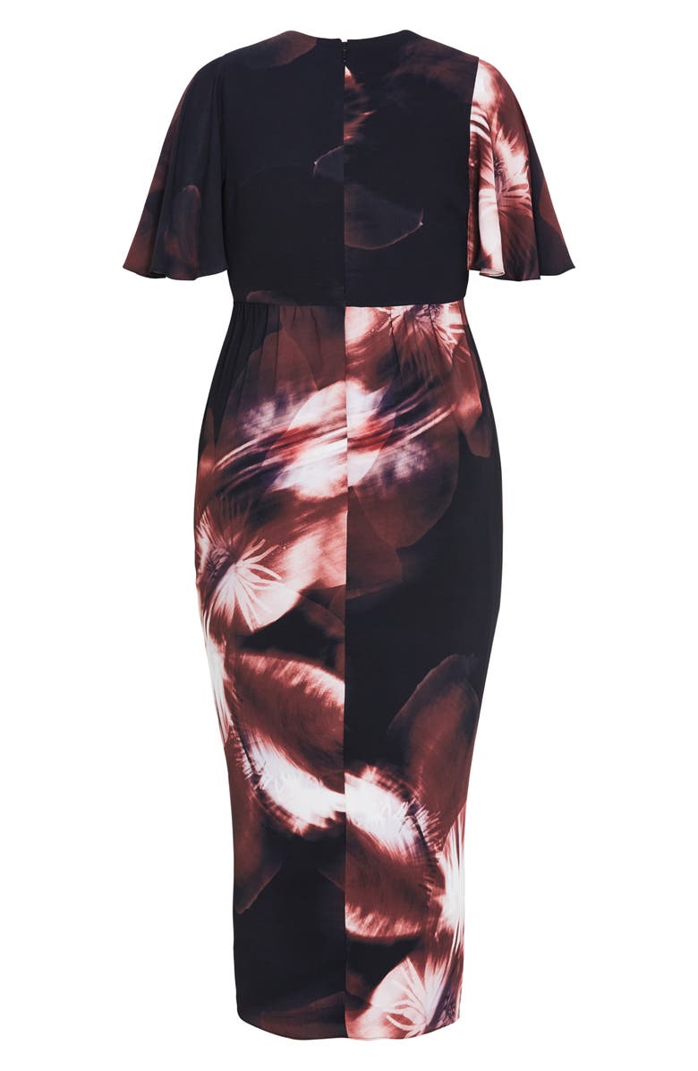 City Chic Braelynn Floral Print Maxi Dress, Alternate, color, Sueded Rose