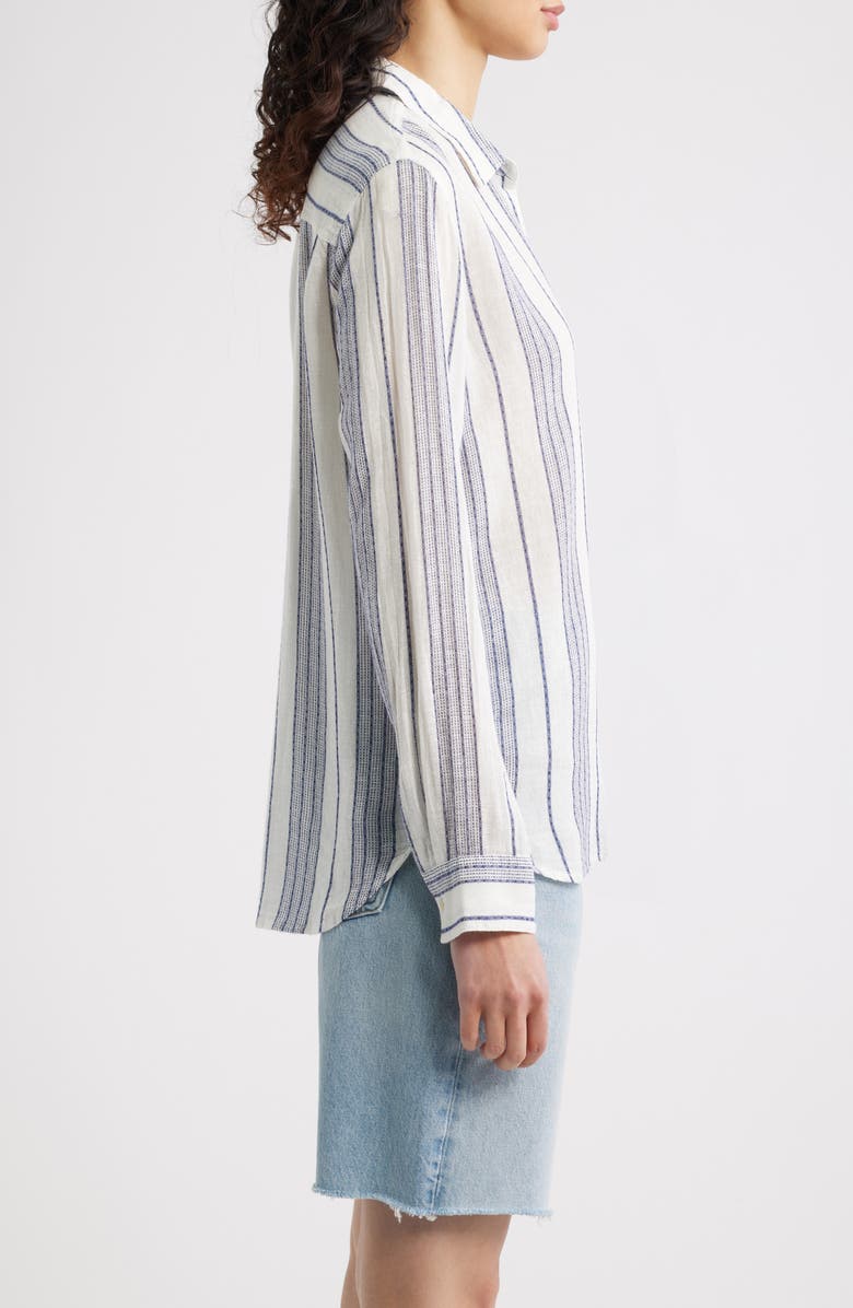 Rails Charli Stripe Linen Blend Button-Up Shirt, Alternate, color, Salino Stripe