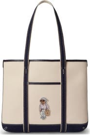 Polo Ralph Lauren Small Polo Bear Canvas Shopper Tote