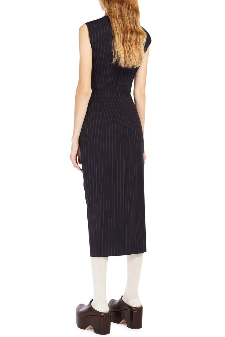 Sidra Asymmetric Pinstripe Stretch Wool Sheath Dress, Alternate, color, MIDNIGHTBLUE