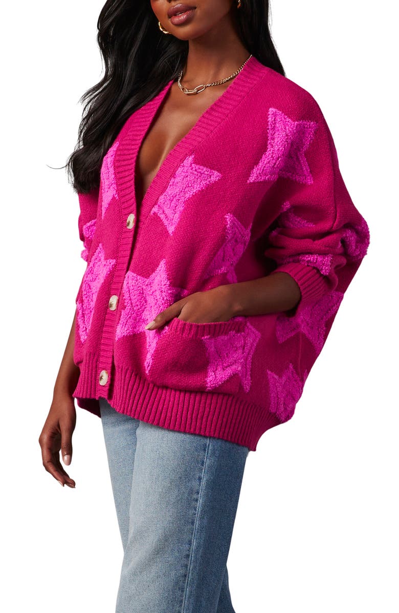 VICI Collection Chasing the Stars Oversize Cardigan, Alternate, color, 
