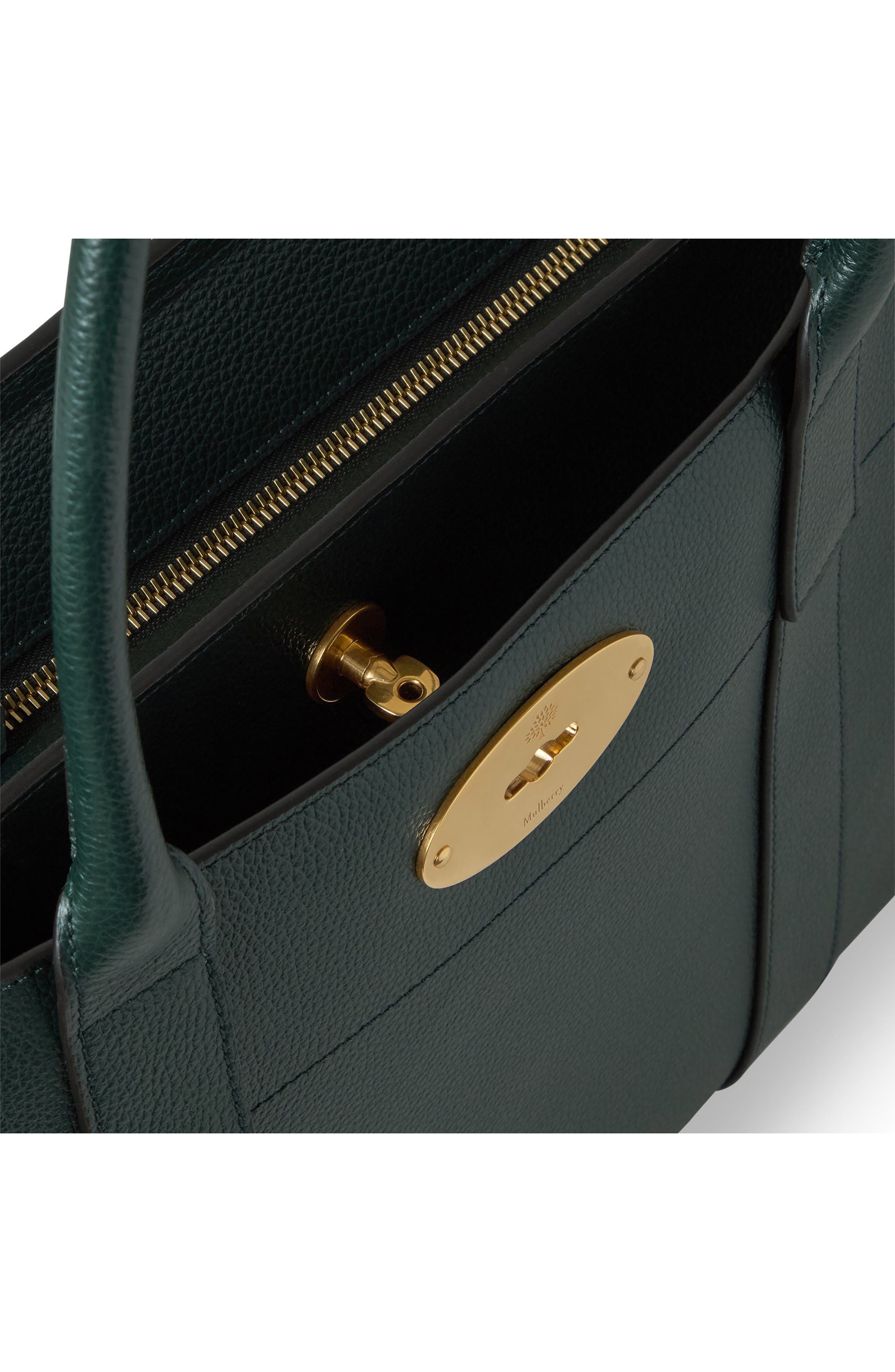Bayswater 9 to 5 Leather Zip Tote, Alternate, color, MULBERRY GREEN