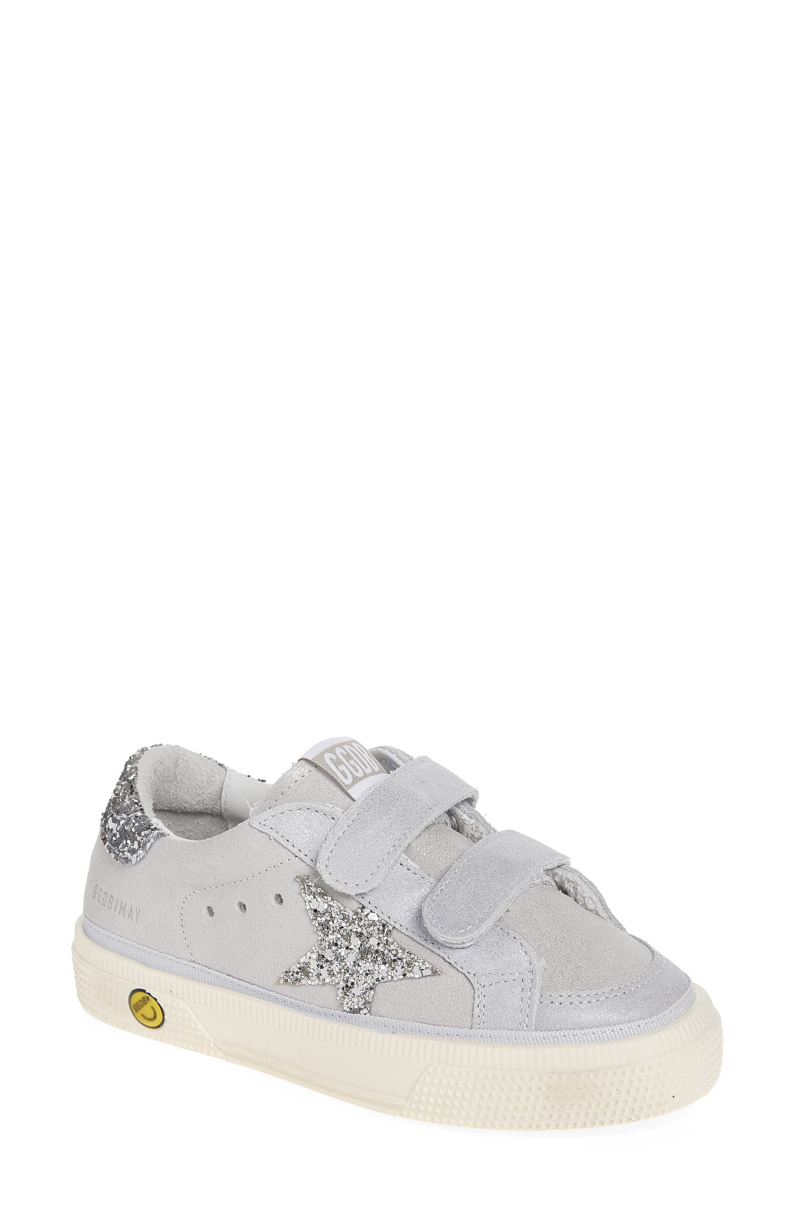Golden Goose May School Sneaker, Main, color, Platinum