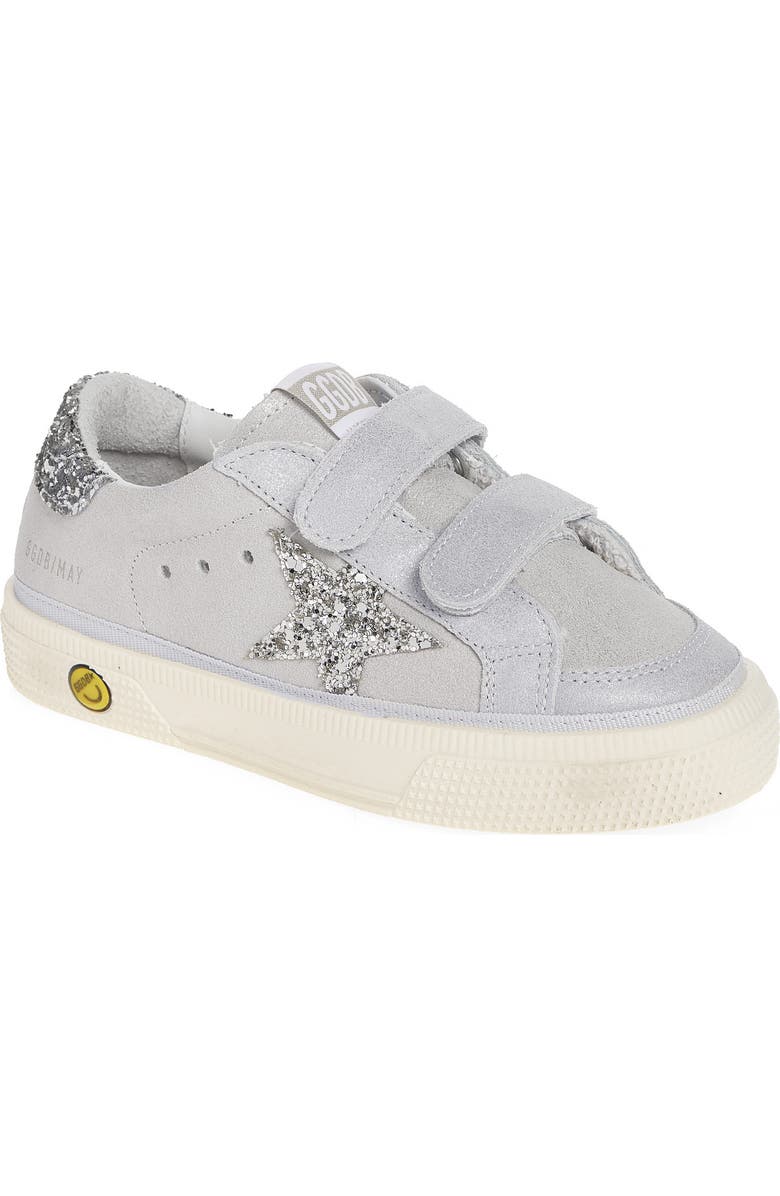 Golden Goose May School Sneaker, Main, color, Platinum
