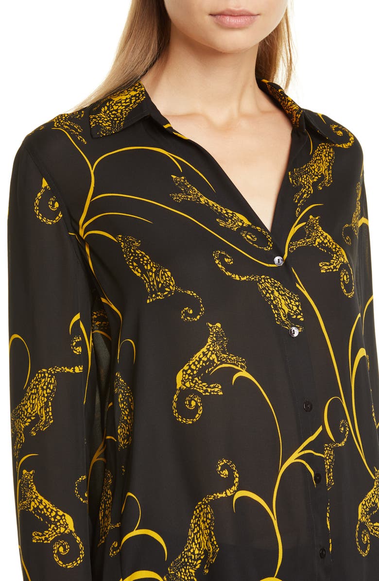 L'AGENCE Nina Silk Blouse, Alternate, color, 