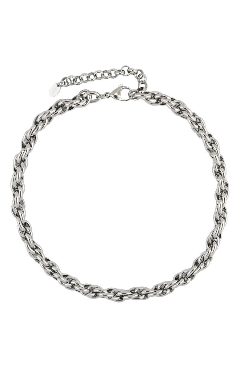 REBL Twist Chain Necklace, Main, color, Silver