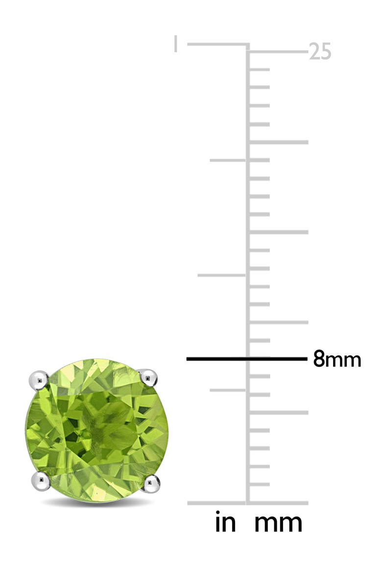 Sterling Silver Round Peridot Stud Earrings, Alternate, color, GREEN