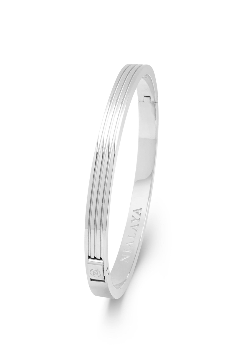 Nialaya Gentleman Bangle, Main, color, Silver