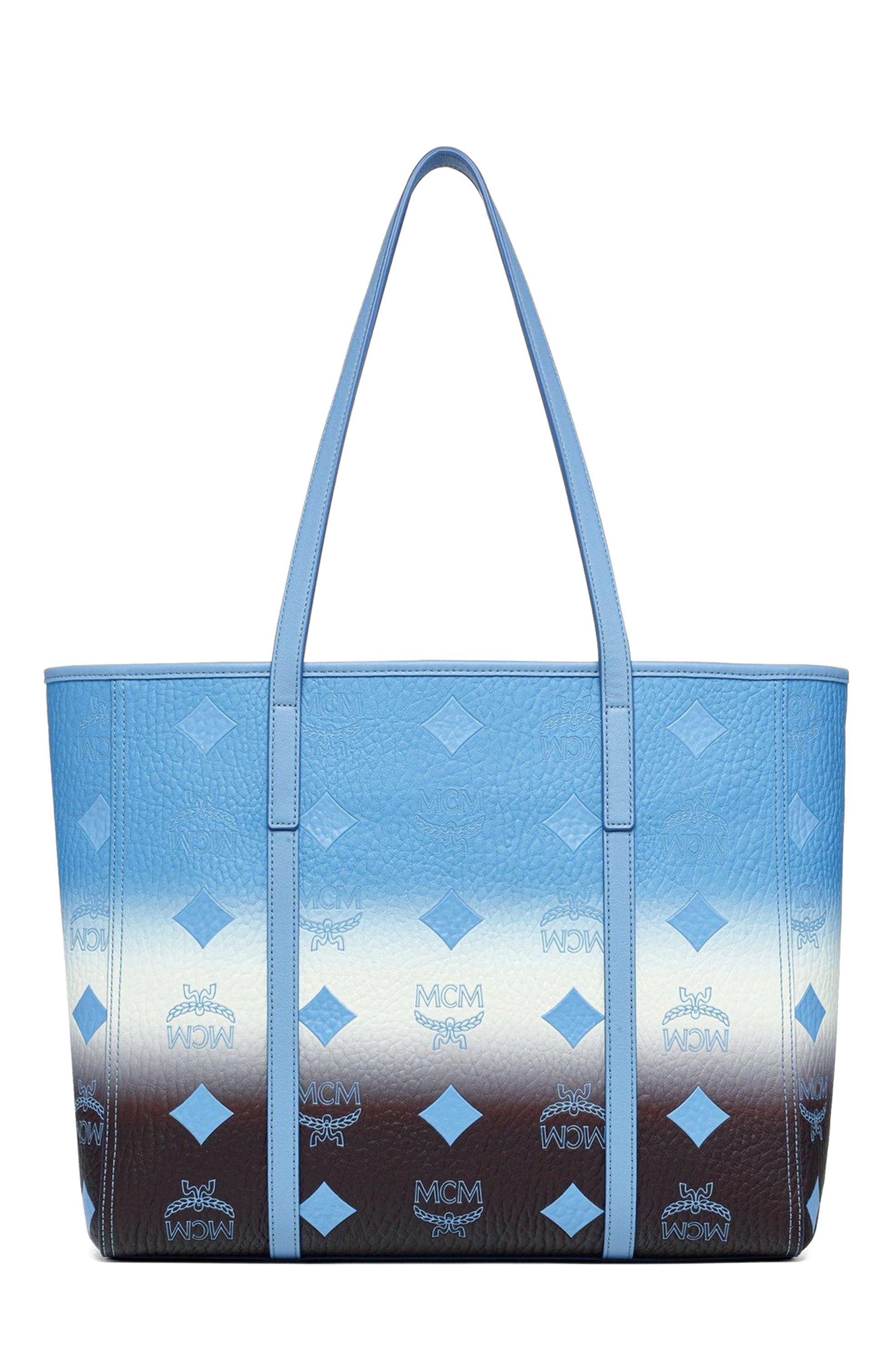 MCM Medium Toni Top-Zip Shopper in Gradation Visetos, Alternate, color, Della Robbia Blue