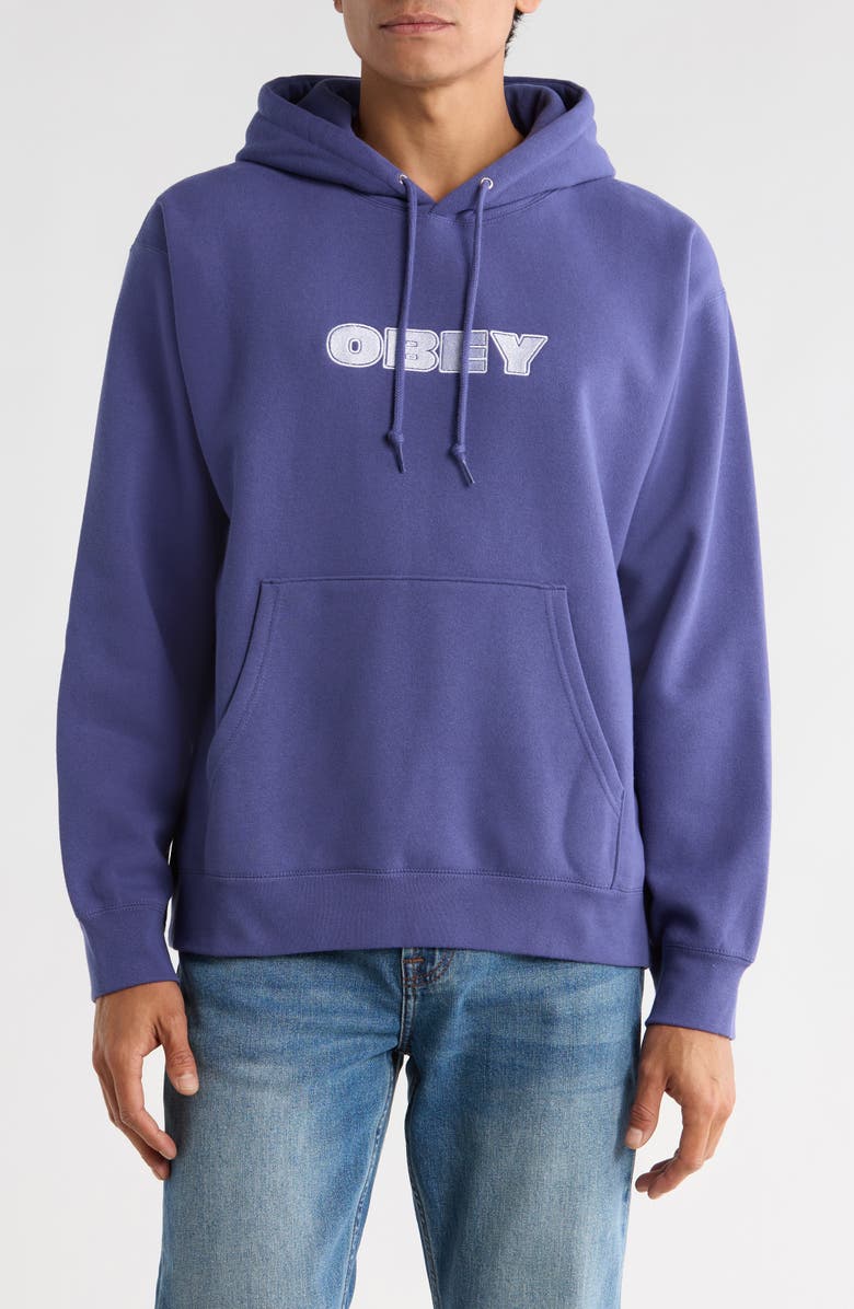 Obey Logo Access Hoodie, Main, color, Skipper Blue