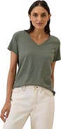 Pact Organic Cotton Featherweight Slub V-Neck Tee