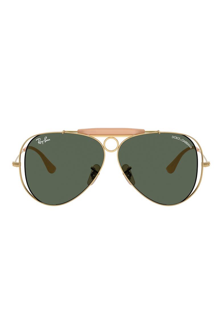 Shooter 58mm Pilot Sunglasses, Main, color, ARISTA / DARK GREEN