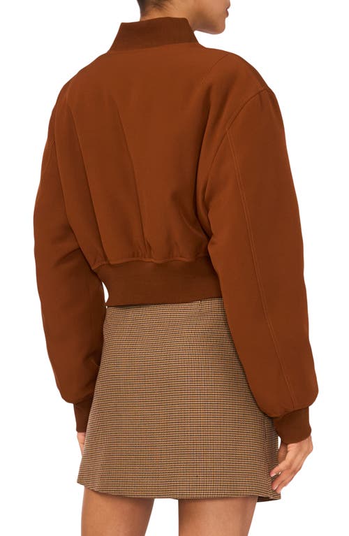 1.state Cropped Bomber Jacket In Brown