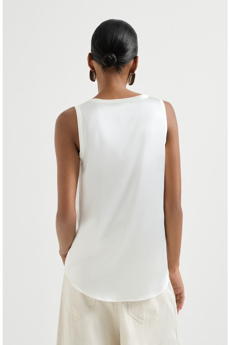 Satin top, Alternate, color, White