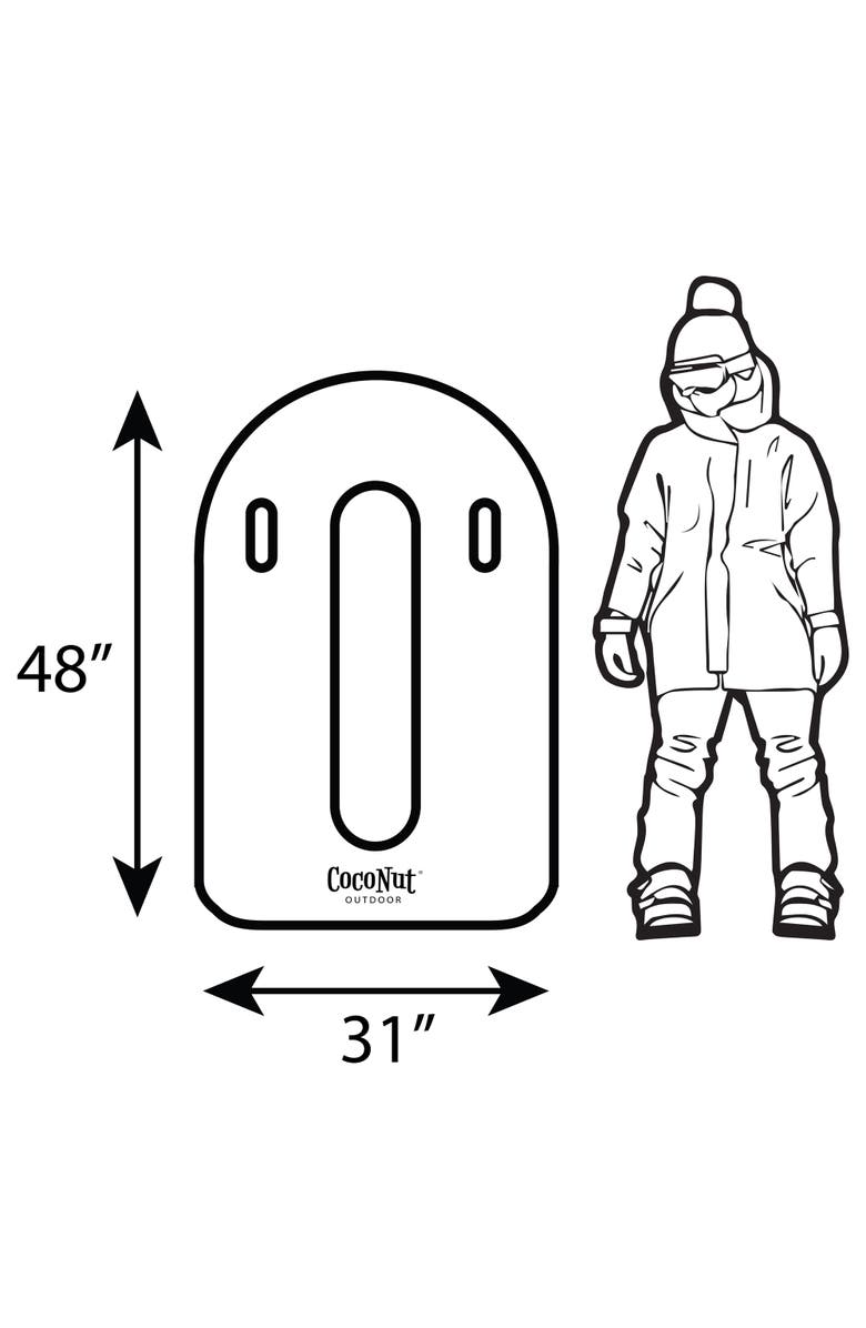 Coconut Outdoor Orange Cyclone Snow Sled, 48x31", Inflatable, 200lb Cap,Ages 8+, Alternate, color, Multicolored