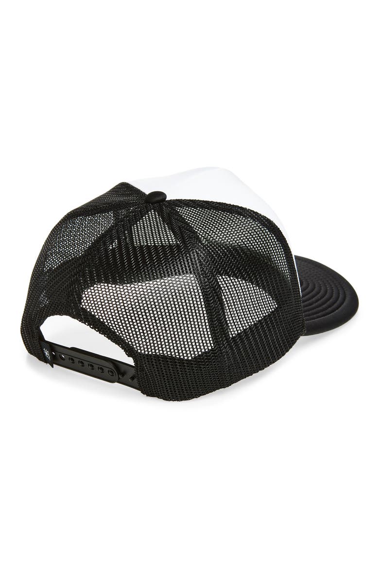 Forever Young Patch Trucker Hat, Alternate, color, BLACK/ WHITE