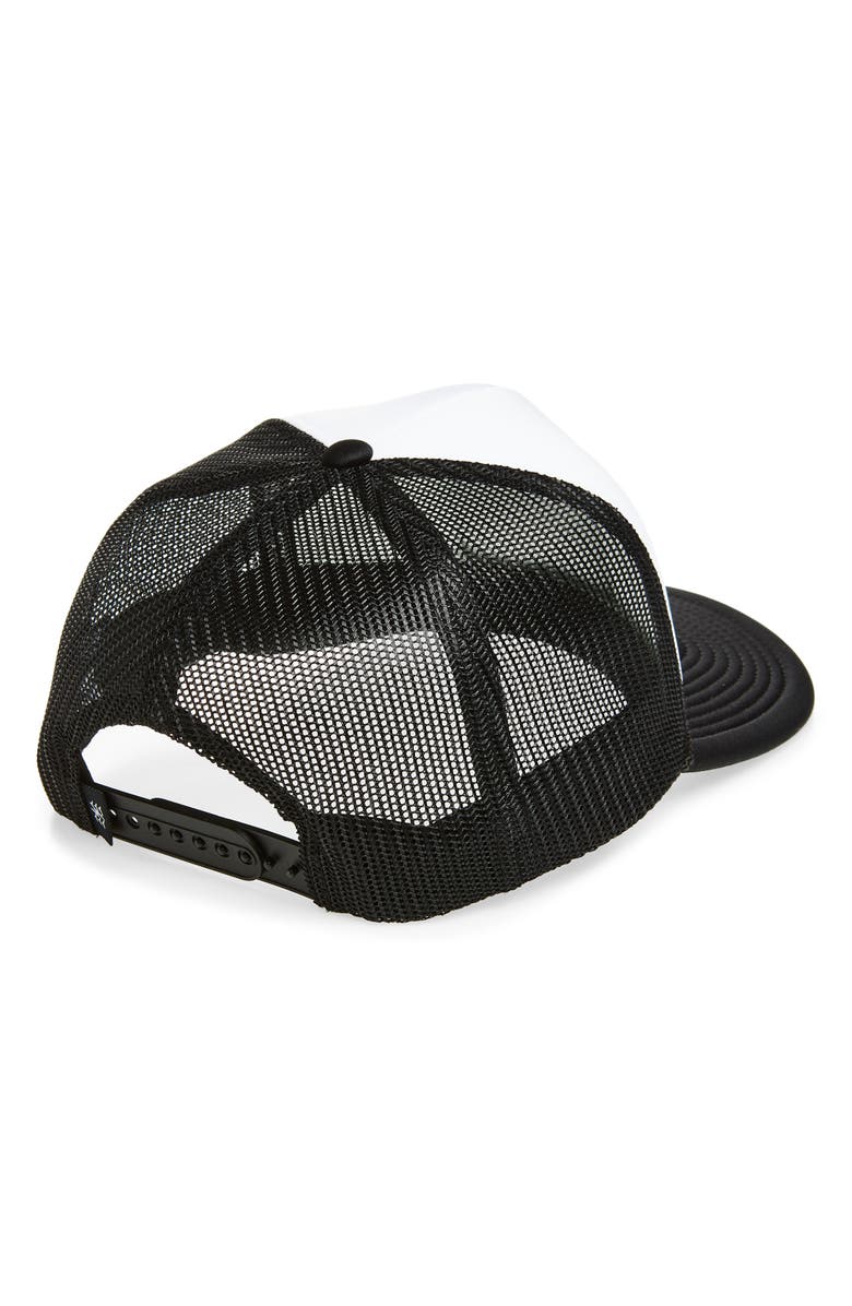 Local Beach Forever Young Patch Trucker Hat, Alternate, color, Black/ White