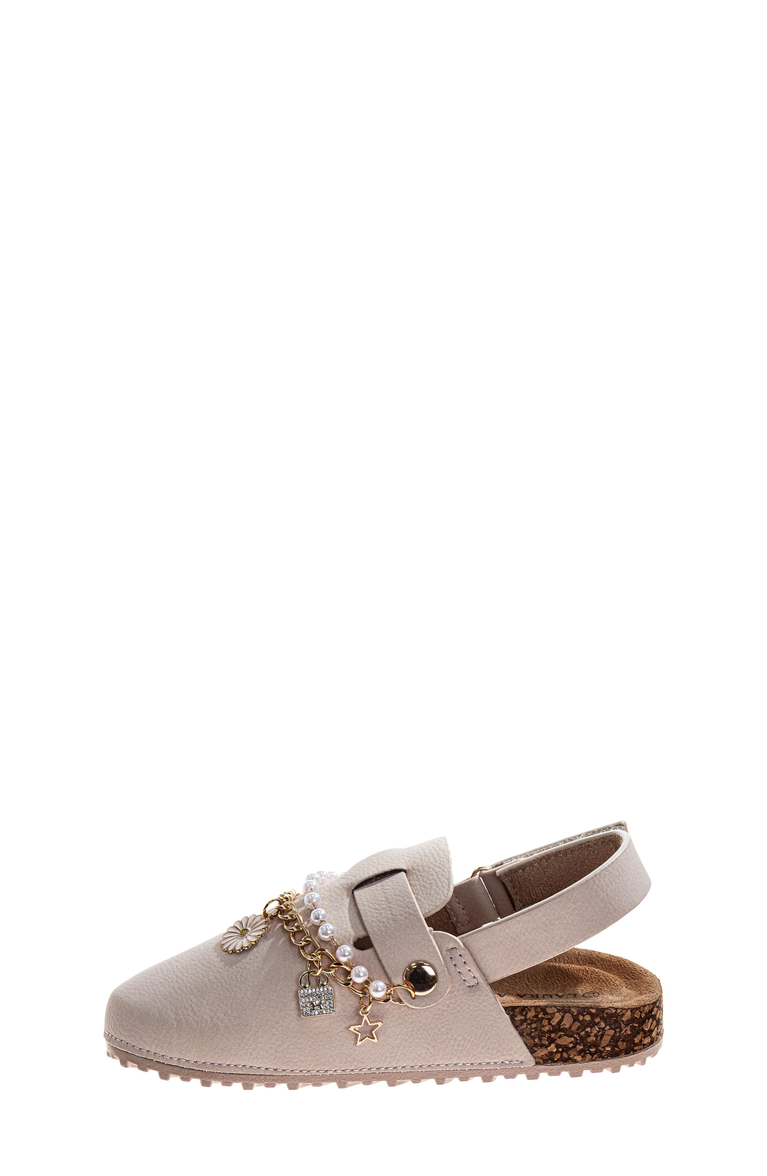Kids' Faux Leather Fashion Clog, Alternate, color, SAND