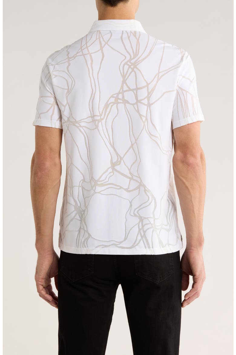 Elio Tangled Burnout Short Sleeve Button-Up Shirt, Alternate, color, WHITE