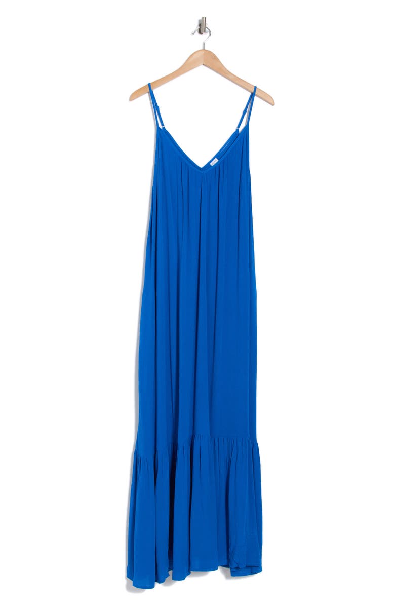 Melrose and Market Ruffle Hem Gauze Maxi Slipdress, Alternate, color, Blue Racer