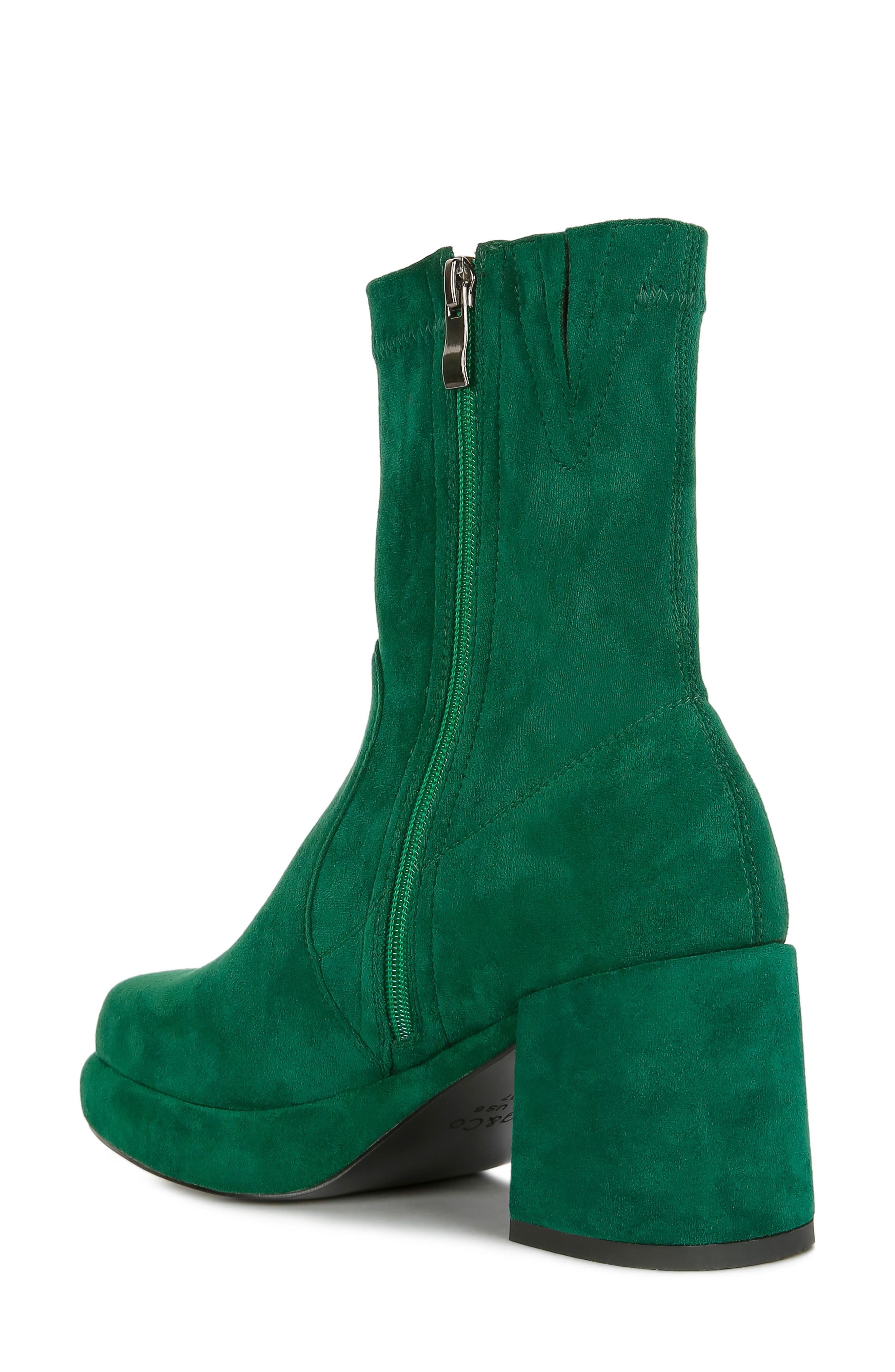 Rag & Co Two Cubes Bootie, Alternate, color, Dark Green