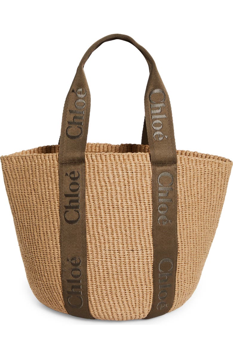 Chloé Large Woody Straw Basket Tote, Alternate, color,