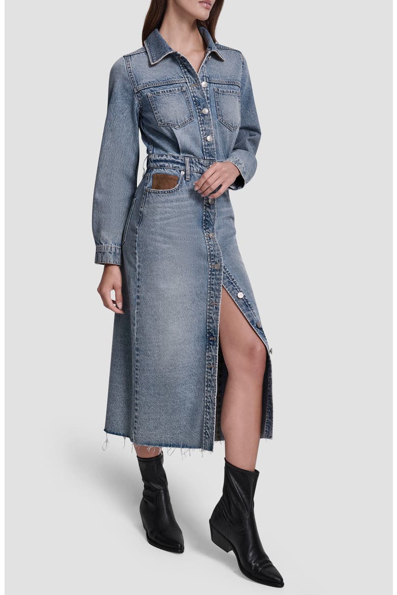 Denim Overall Dress, Alternate, color, PARK SLOPE