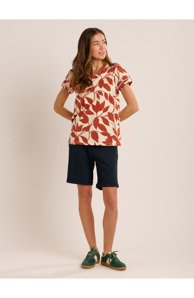 Brakeburn Lisa Trailing Leaf Print T-Shirt, Alternate, color, Brown