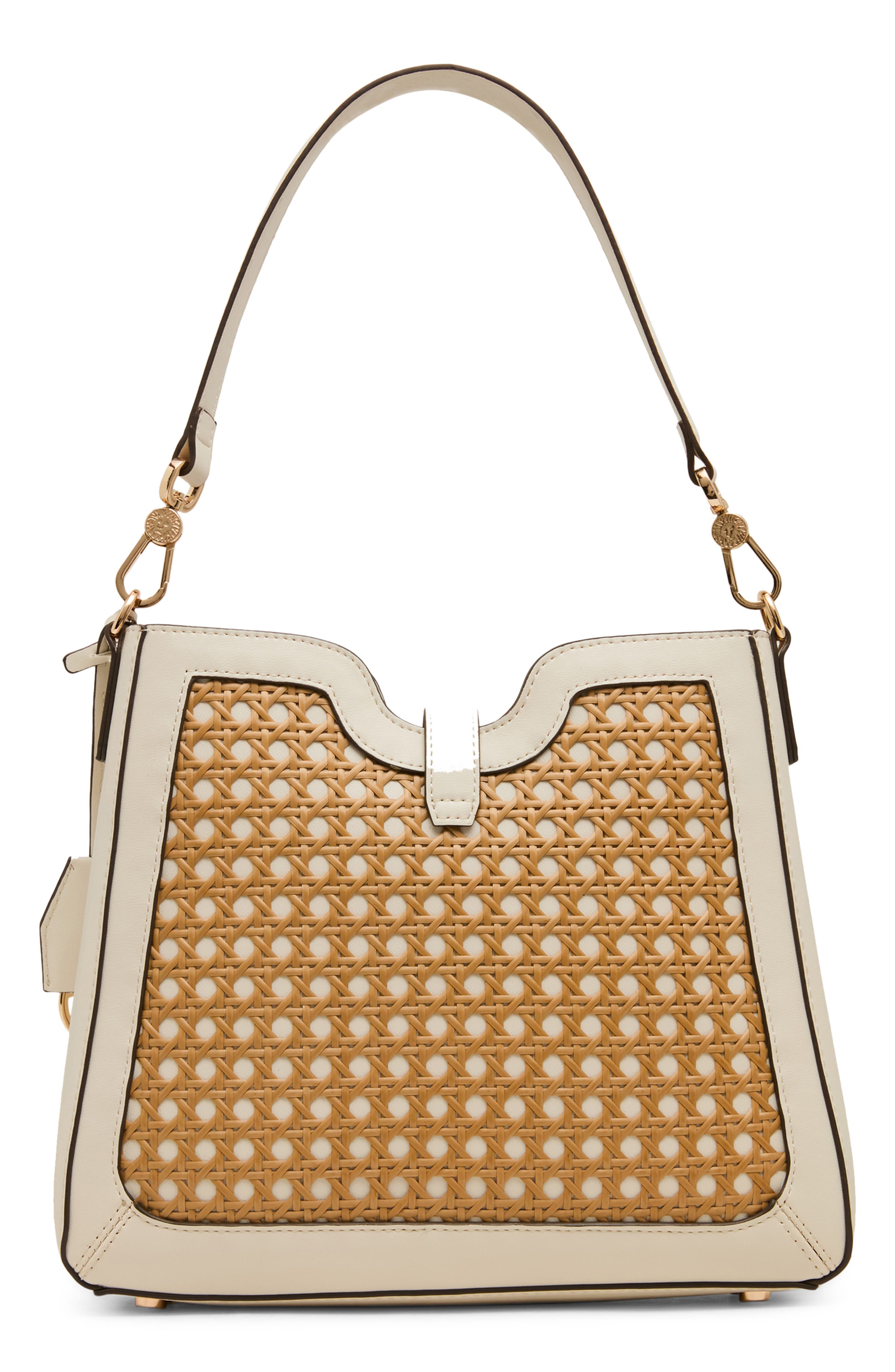 Anne Klein Straw Bucket Bag, Alternate, color, Natural-Pearl White