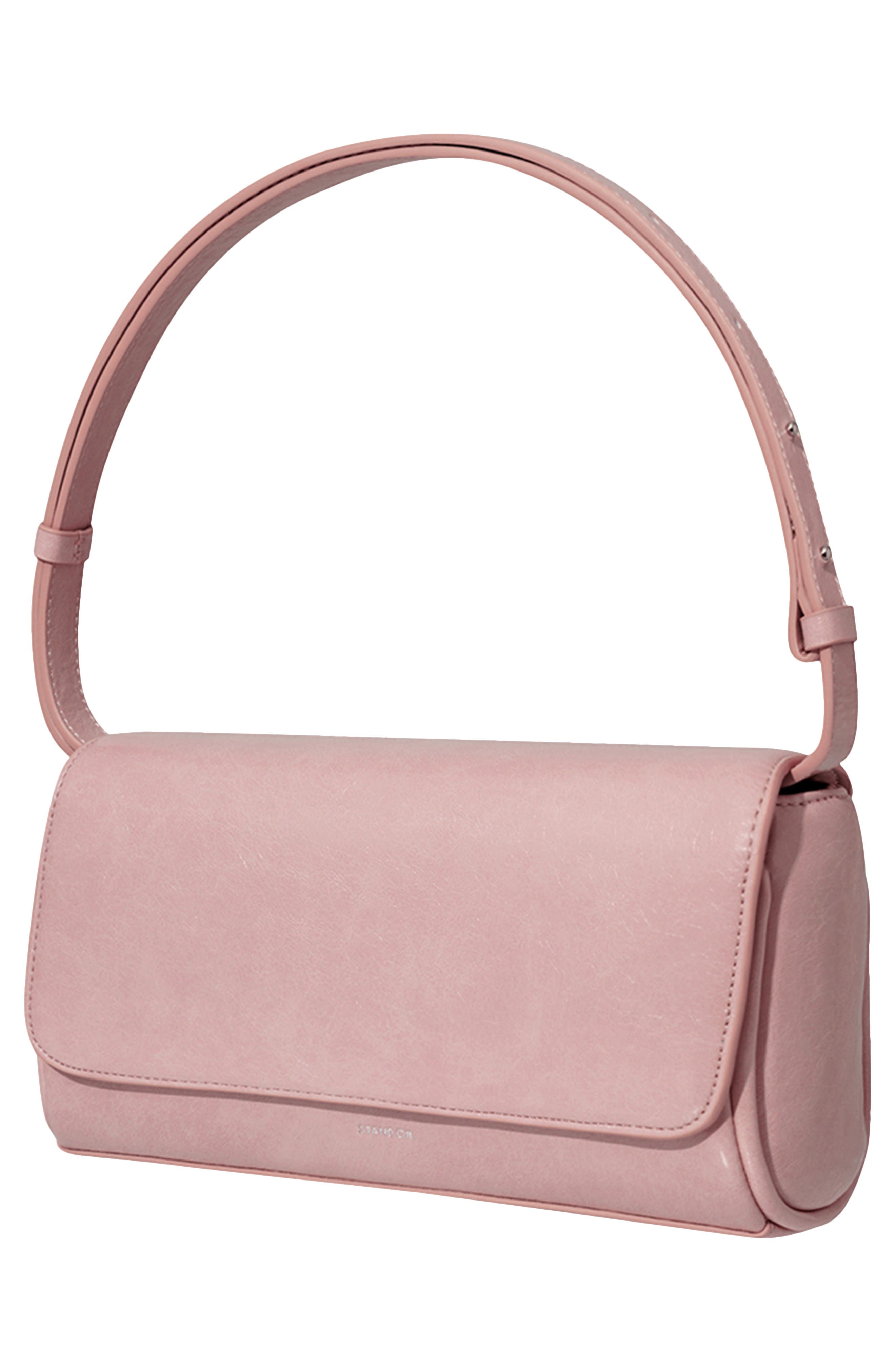 Stand Oil Classic Faux Leather Shoulder Bag, Alternate, color, Soft Pink