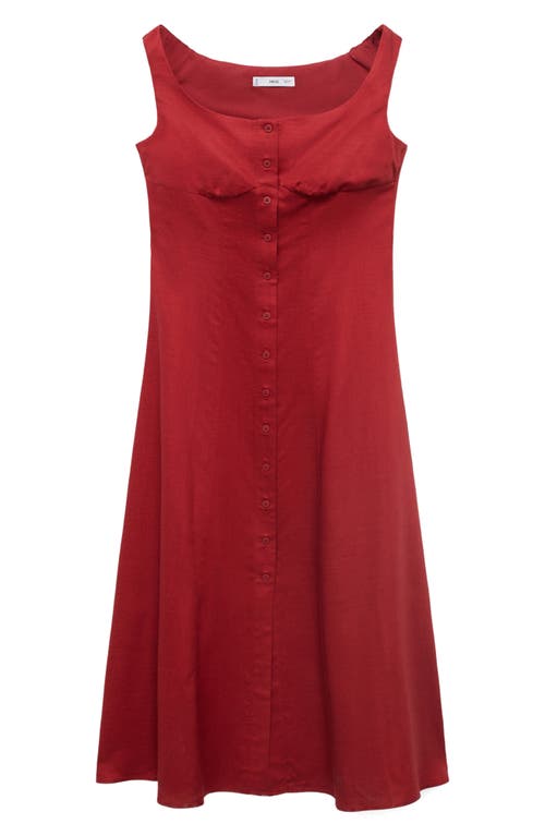 Mango Button-up Midi Dress In White