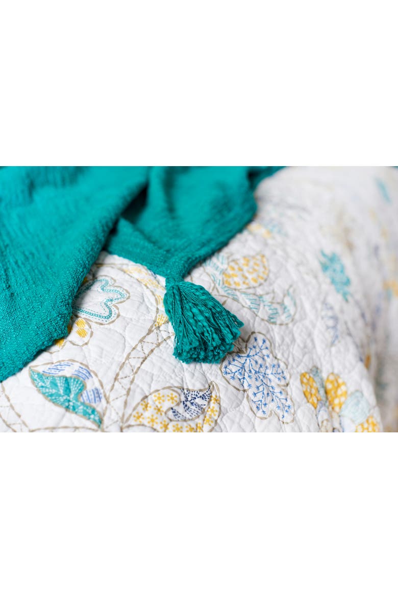 50" x 60" Devin Woven Tassled Throw, Alternate, color, Blue