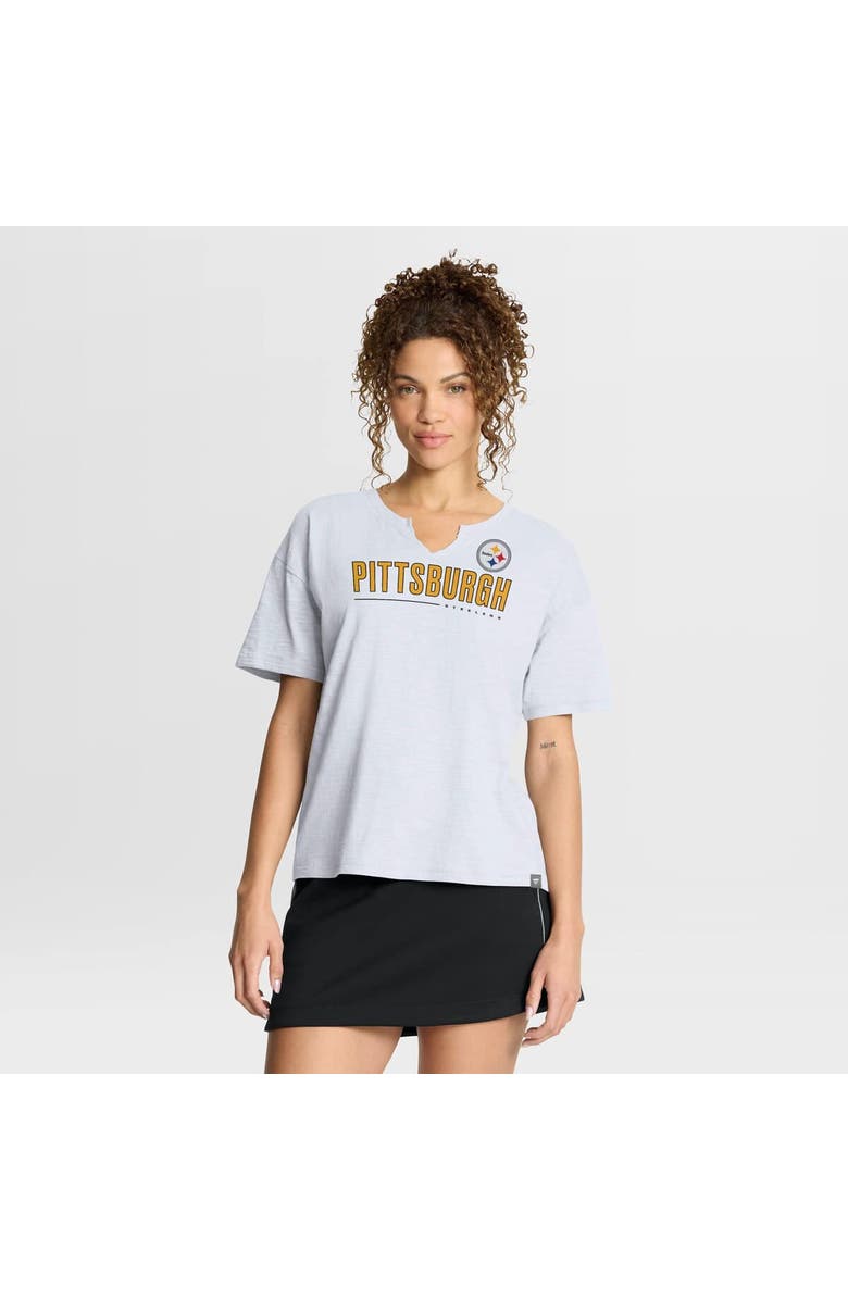 FANATICS Women's Fanatics White Pittsburgh Steelers Redzone Slub Boxy T-Shirt, Main, color, White
