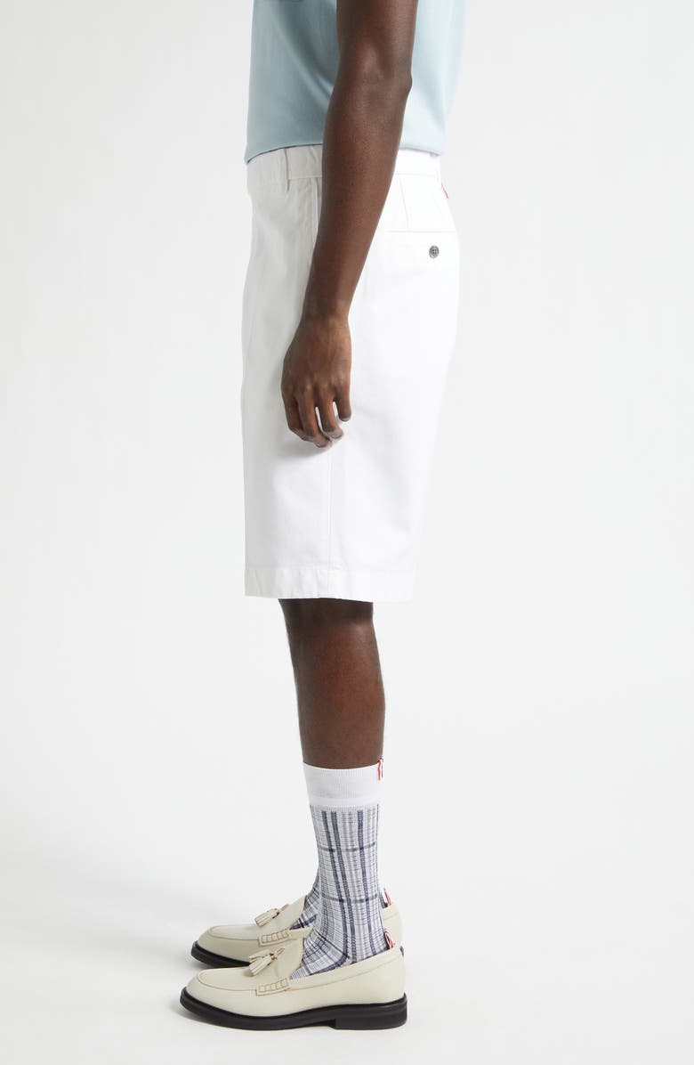 Thom Browne Typewriter Cloth Utility Chino Shorts, Alternate, color, White