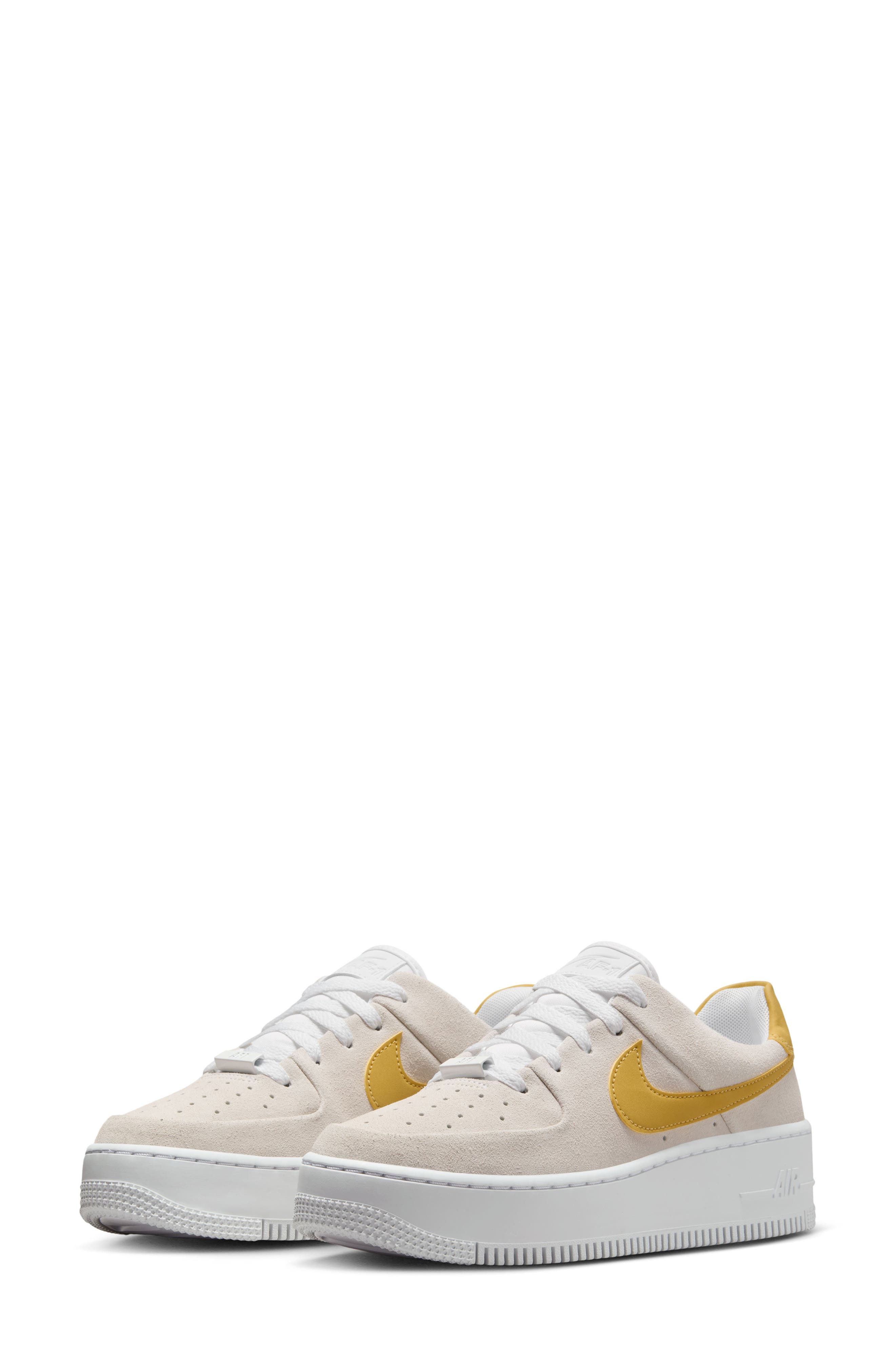 Air Force 1 Sage Low Platform Sneaker, Main, color, WHITE/ GOLD
